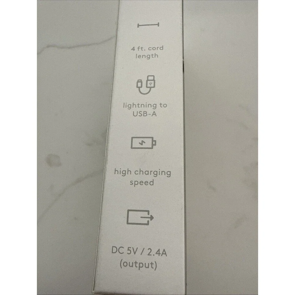 NIB Heyday 4 Foot USB-A Fast Charging Cable iPhone & IPad
